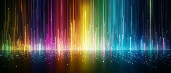 Poster - Dynamic light streaks abstract visualization digital art colorful spectrum creative background vibrant atmosphere