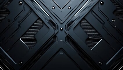 Poster - Dark Abstract Pattern with Geometric Shapes and Reflective Surfaces in a Modern Design Featuring Lines and Textures for Background Use