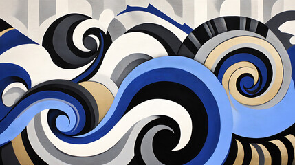 Poster - Dynamic ocean waves artwork abstract design gallery vibrant colors close-up visual art concept