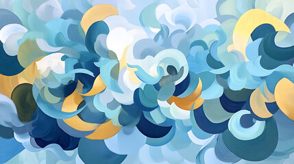 Poster - Abstract wave patterns modern art exhibit digital artwork creative space aerial view fluid dynamics for seo impact
