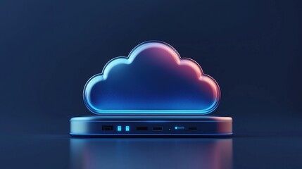 Poster - Innovative cloud shaped device representing modern technology and its impact on communication and connectivity