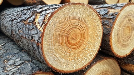Poster - tree rings in a freshly cut log, highlighting the detailed circular patterns.