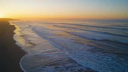 Poster - A serene ocean with podcast waves merging into the water and fading toward the horizon