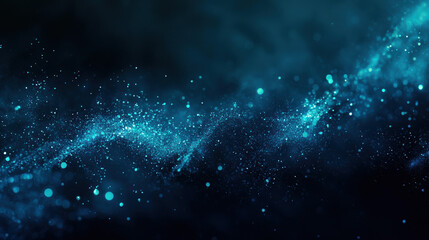 Wall Mural - a moody, bioluminescent in black minimalist background