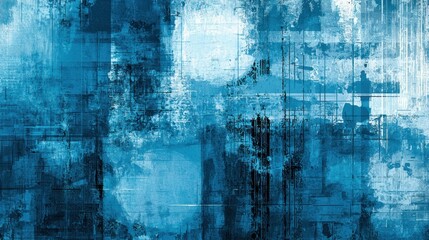 Poster - A layered blue abstract design incorporating transparency and depth for a modern aesthetic.