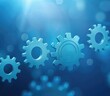 © Katawut - A dynamic arrangement of blue gears, symbolizing engineering, innovation, and machinery in a vibrant, abstract background.