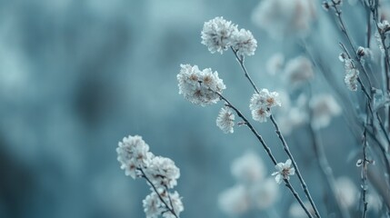 Poster - A minimal blue background with subtle bokeh, ideal for portrait photography