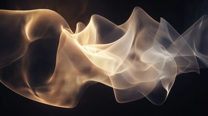 Poster - A minimalist abstract concept with light, fluid shapes and subtle podcast motifs.