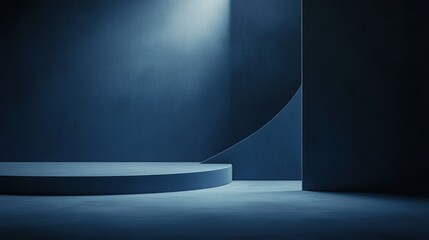 Poster - A minimalist dark blue background with soft, glowing highlights for contrast.