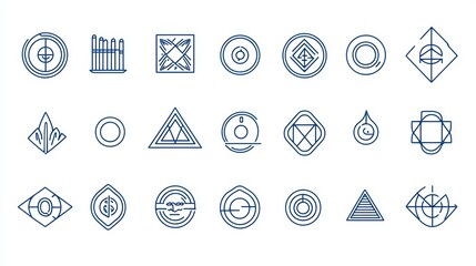 Poster - A minimalist thin-line icon set with precise designs, perfect for contemporary projects.