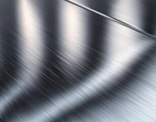 Poster - High-Quality Close-Up of Polished Metal Surface with Reflections and Brush Strokes Creating a Textured and Modern Background for Various Uses