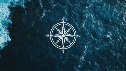 Poster - A nautical-themed compass logo with a blue and white color scheme.