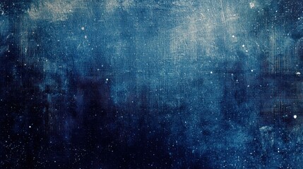 Poster - A navy blue background with faint star-like dots, creating a celestial feel.