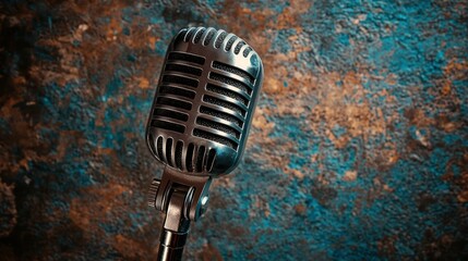 Poster - A podcast logo with a vintage microphone icon, paired with elegant script text.