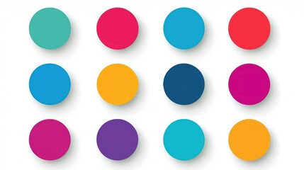 Poster - A scalable vector set of circular business icons in a vibrant color palette, perfect for presentations