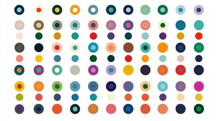 Poster - A scalable vector set of circular business icons in a vibrant color palette, perfect for presentations