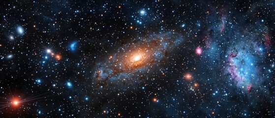 Wall Mural - Gravity Hole Pull Concepts. Vibrant galaxy with stars and cosmic elements in deep space.