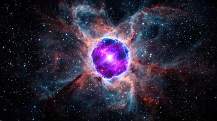 Wall Mural - Gravity Hole Pull Concepts. Vibrant cosmic explosion with swirling nebula and stars in the background.