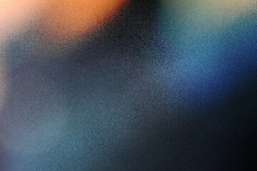 Poster - orange, blue, red, purple and dark green abstract color gradient with noise or grain. grunge smooth 