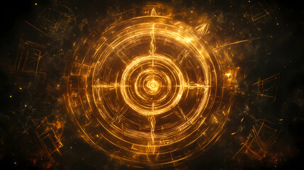 Wall Mural - glowing ancient mystical runes symbols