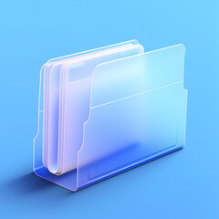Aufkleber - Digital technology 3D blue and white transparent glass folder icon