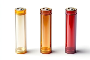 Three Batteries Aaa,Aa and Pp3,Isolated on White Background, High Detail, 8K