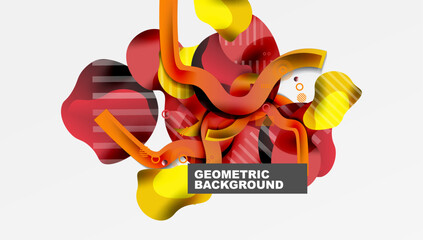 Poster - Abstract background - Lines circles and liquid shapes