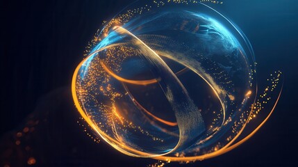 Leinwandbilder - Modern abstract background featuring stylized globe and glowing lines symbolizing international relations and connectivity Generative AI