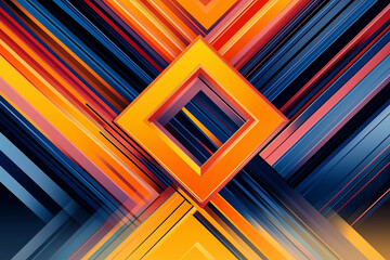 Aufkleber - Colorful abstract background with intersecting lines and geometric shapes creating dynamic visual