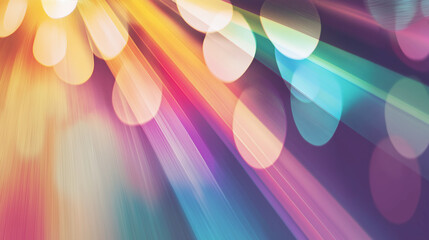 Aufkleber - Colorful light rays creating bokeh effect on gradient background