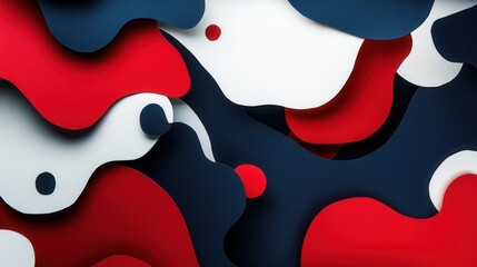 Fototapete - Energetic paper art background representing social movements and change with layered colors and shapes for visual impact Generative AI