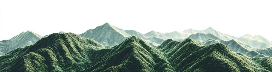 Poster - Stunning panoramic view of lush green mountains under bright sky showcasing nature's beauty : Generative AI