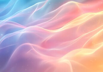 Poster - Soft flowing waves in pastel hues creating a serene and dreamy abstract background : Generative AI
