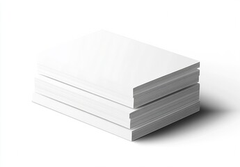 Aufkleber - Stack of Clean White Blank Paper Sheets for Office and Creative Use : Generative AI