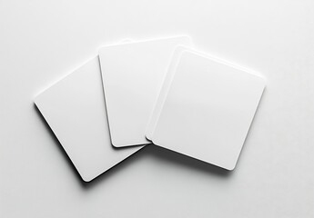 Aufkleber - Blank White Square Cards on Minimalist Background for Creative Use : Generative AI