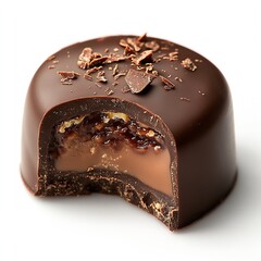 Aufkleber - Decadent Chocolate Bonbon Filled with Smooth Cream and Topped with Shavings : Generative AI