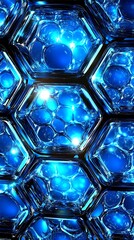 Aufkleber - Elegant arrangement of spheres in an icy blue hexagonal structure