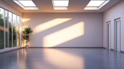 Poster - Bright and airy room with simple design elements and natural light creating a minimalist and inviting atmosphere