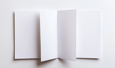 Poster - Blank Opened White Brochure or Booklet for Mockup and Presentation Concepts : Generative AI