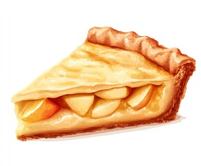 Poster - Artistic Representation of a Slice of Apple Pie with Rich Filling : Generative AI