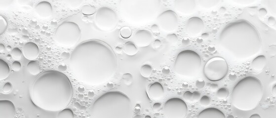 Leinwandbilder - Abstract White Background with Bubbles and Water Droplets for Design and Texture : Generative AI