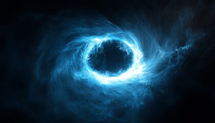 Poster - Enigmatic Blue Energy Swirling in a Dark Cosmic Background : Generative AI