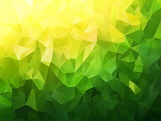 Fototapete - Vibrant and Lively Green and Yellow Low Poly Geometric Background Design : Generative AI