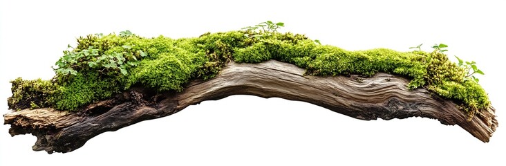 Aufkleber - Wild moss covered driftwood piece representing nature's resilience and beauty in a calming aesthetic : Generative AI