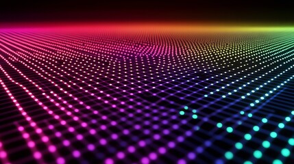 Poster - Vibrant Digital Background with Colorful Dot Patternscreating Eye Catching Visual Effects for Modern Media : Generative AI