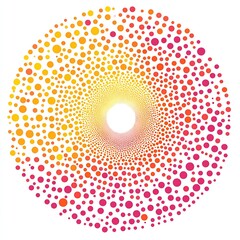 Aufkleber - Colorful Circular Dots Creating a Vibrant Gradient Pattern with a Central Focus Point : Generative AI