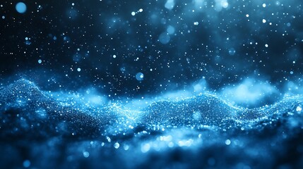 Fototapete - Cool Blue Glittery Background with Sparkling Effects Ideal for Technology and Modern Design Needs : Generative AI