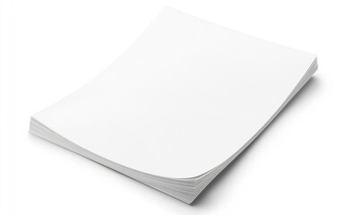 Aufkleber - Blank A4 sheet of white paper with curved edges on a clean background for design mockups : Generative AI