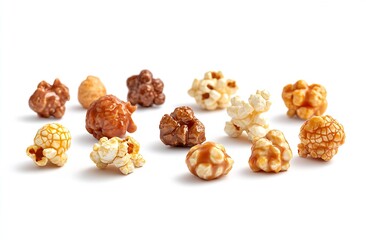 Aufkleber - Artful Arrangement of Gourmet Popcorn Variations for Snack Lovers : Generative AI