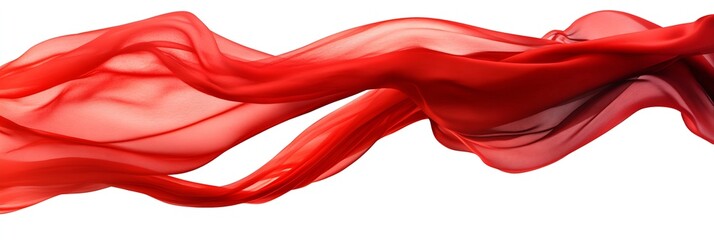 Poster - Elegant flowing red silk fabric creating beautiful waves and patterns in a bright background : Generative AI